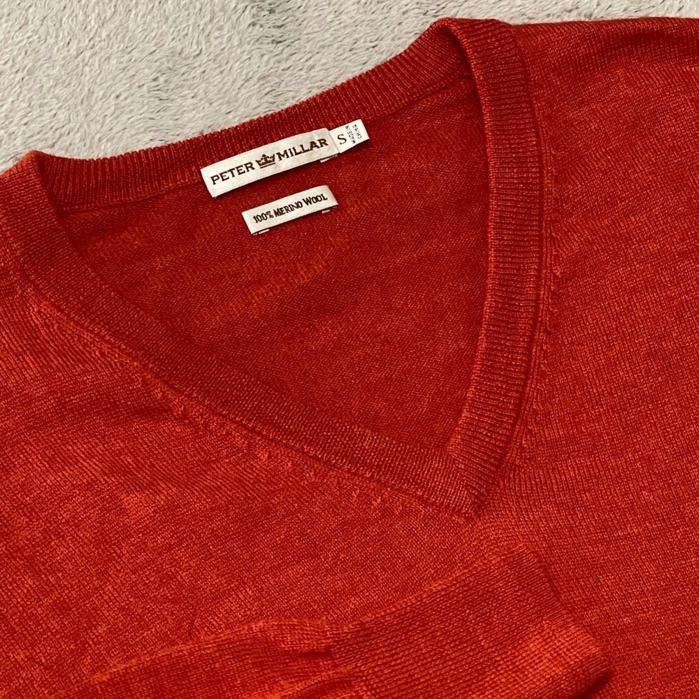 Peter Millar Red V-Neck Sweater